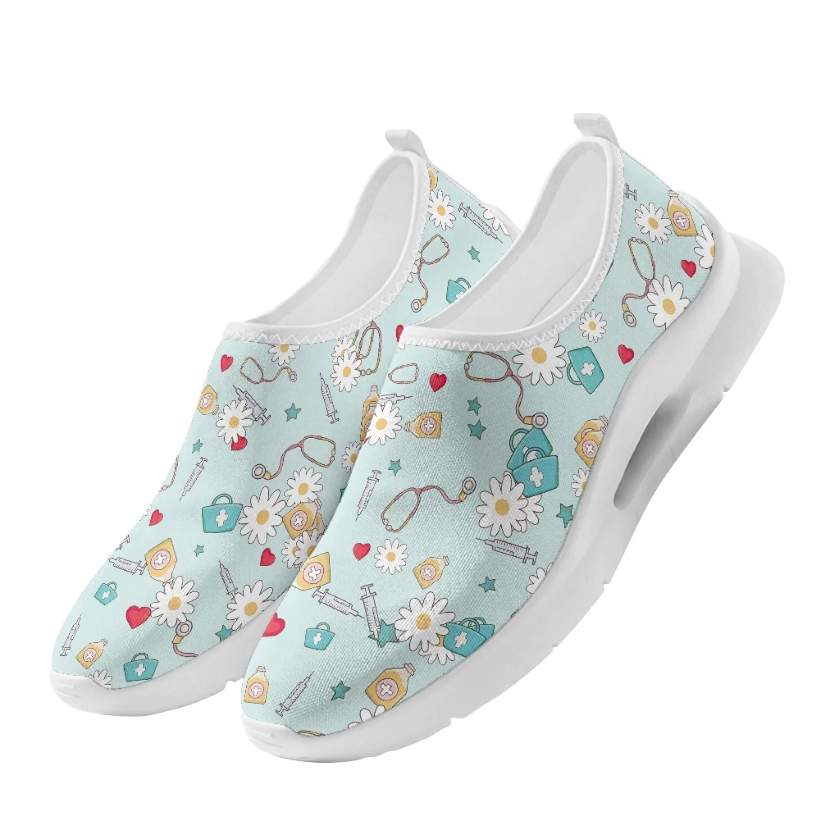 XIXIRIMIDO Women's Slip-on Wide-toed Shoe Nurse Shoes Men's Sneakers and Casual Shoes Zapatillas de Mujer Soft Healthcare Daisy view 5