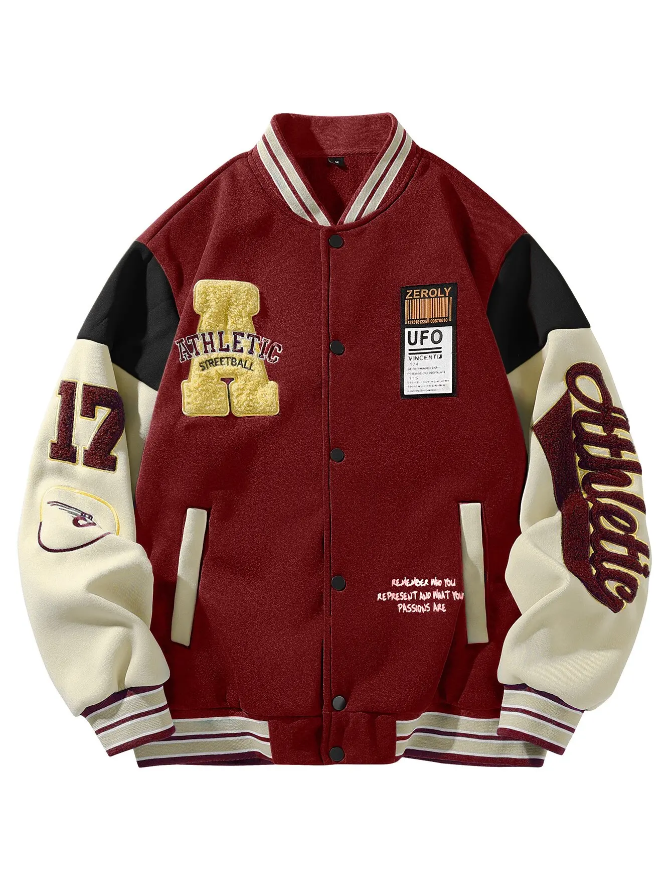 Autumn and Spring Fashion Trend American Vintage Embroidered Baseball Jacket Men's Loose Sports Plus Size High-grade Blazer view 4