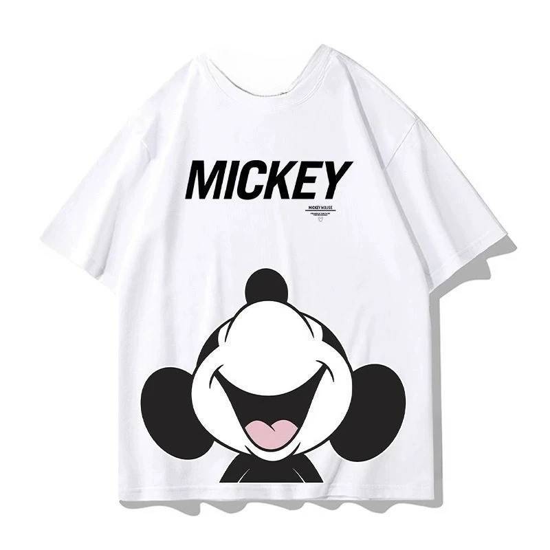 ميكي ماوس 2025 تي شيرت قطني أنيق لصيف 2025 نمط الشارع ديزني طباعة ملابس غير رسمية للرجال #1