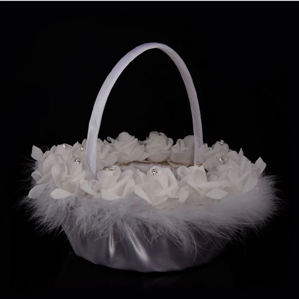 Wedding Flower Basket Candy Girl Basket Portable Floral Bride Basket for