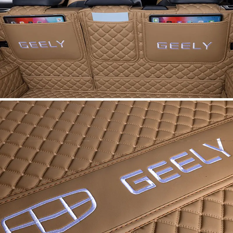 For For Azkarra Geely Atlas Pro Belgee X70 2020-2022 Car Trunk Mat Full Surround Leather 3D LHD Internal Accessories Customized