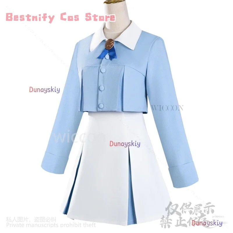 كوسبلاي كاردكابتور ساكورا كينوموتو كوسبفريه ساكورا أنيمي كاواي قميص أزرق فستان أبيض تاريخ الزي الرسمي الباروكات JK مدرسة لوليتا كوس مخصص