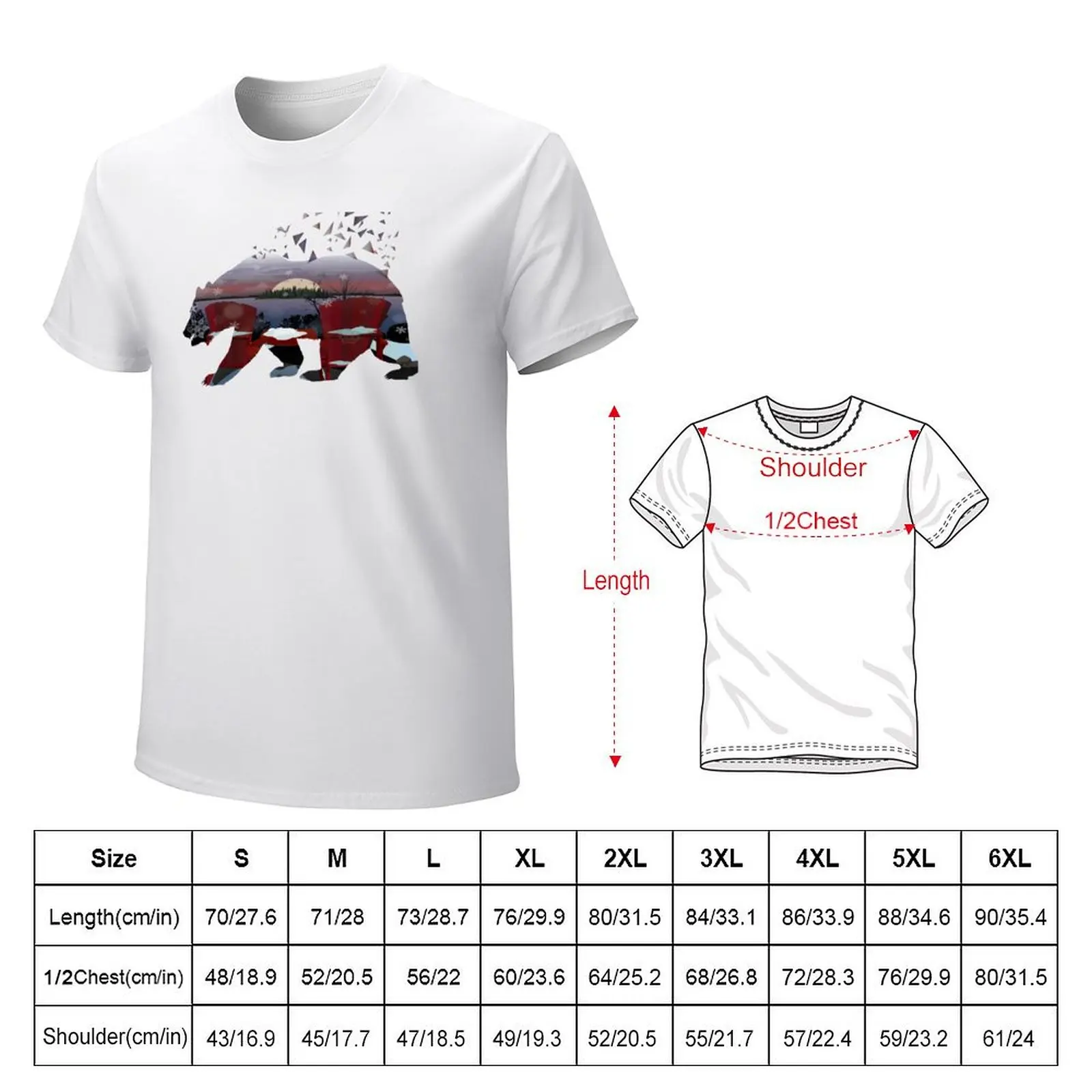 Winter Elk Island Bear T-shirt heavyweights funnys summer clothes animal prinfor boys Short sleeve tee men