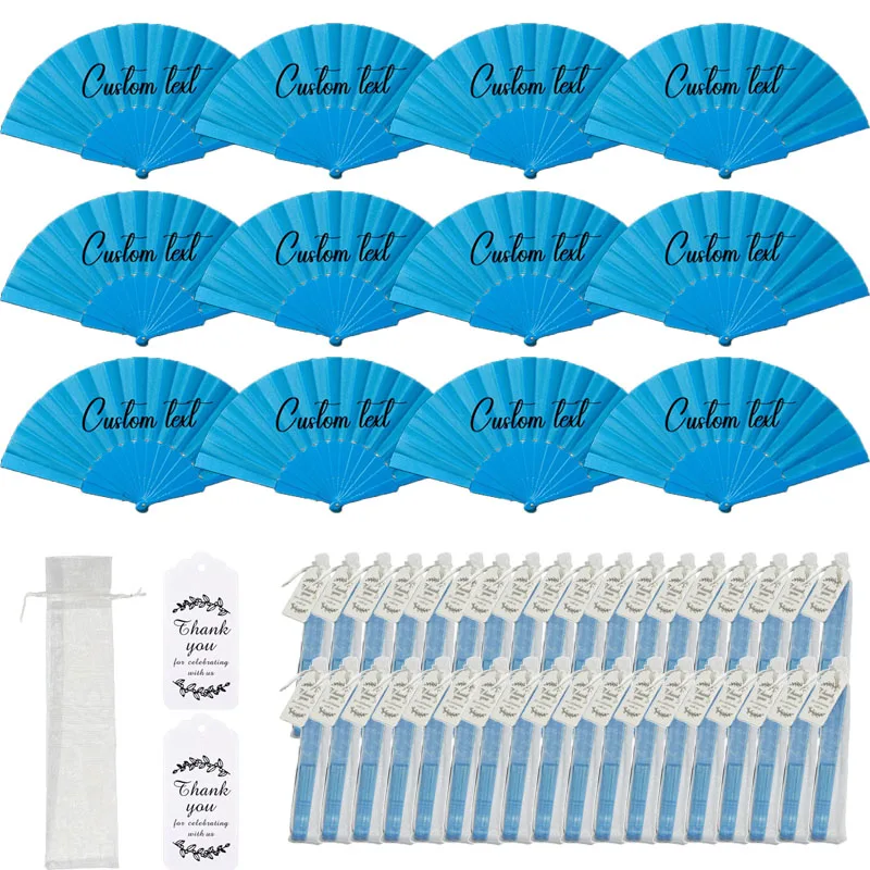 2 Sets/5 Sets/9 Sets/15 Sets/26 Sets/44 Sets of Hand-Held Folding Fans That Can Be Customized with Names or Important Dates, Foldable Plastic Retro Chinese and Japanese Fans, Suitable for Dance Performances, Stage Show