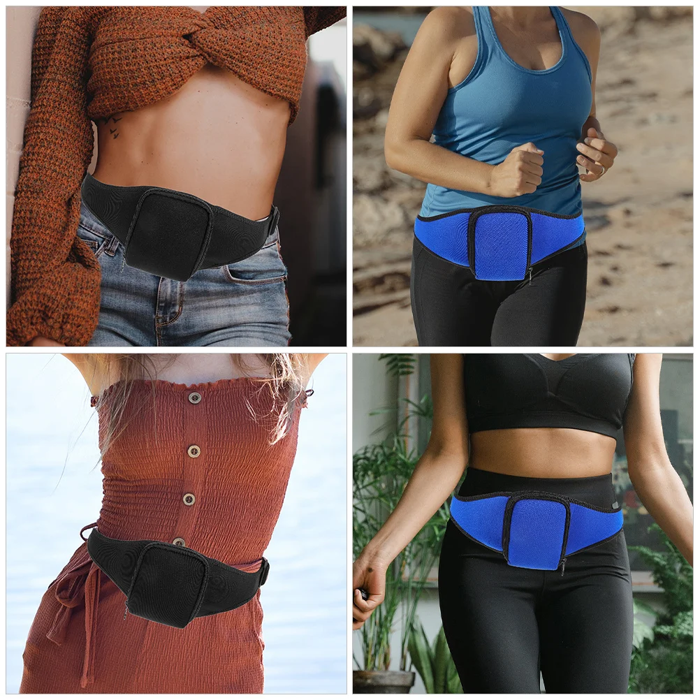 

2Pcs Workout Mic Waist Bag Neoprene Microphone Holder Adjustable Fitness Belt Sports Microphone Carrier Portable Pouch