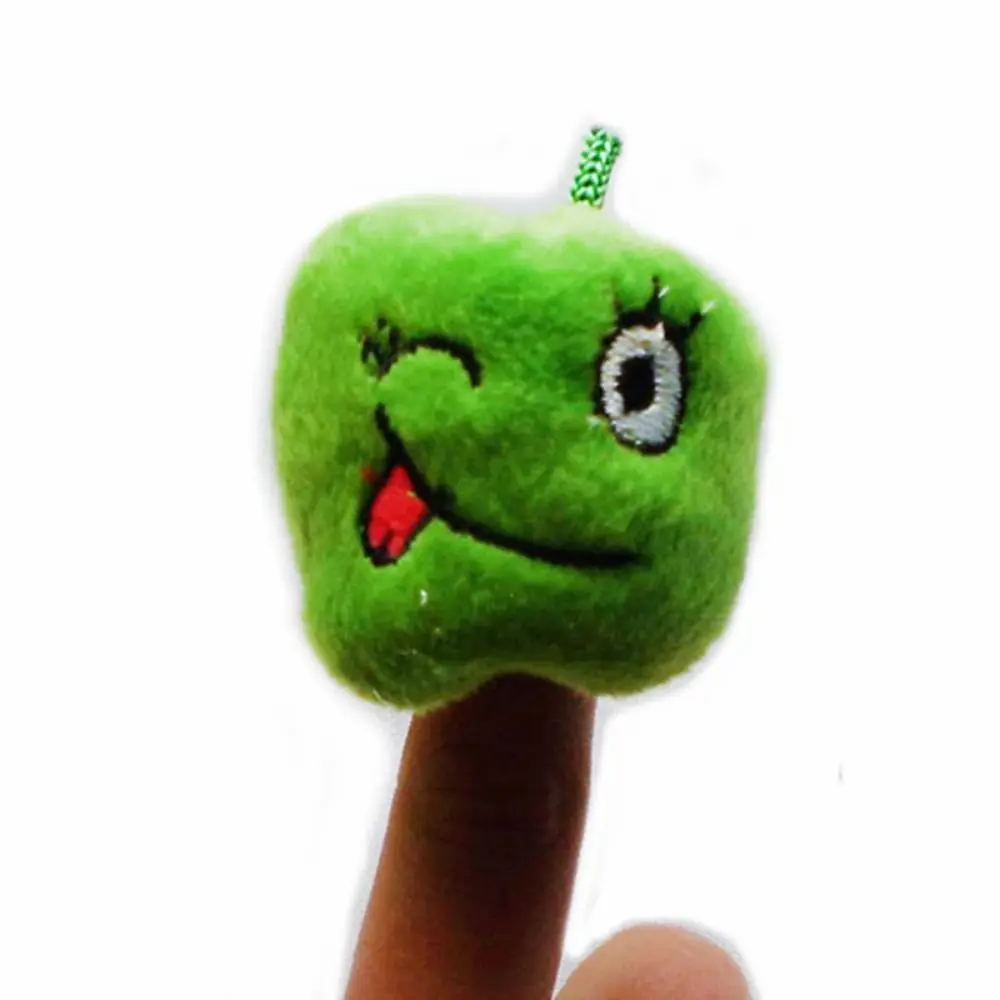 10 PCS Fun Cartoon Fruit/Vegetable Finger Puppets Toys Different Cute Finger Puppet Set Teaching Mini Plush Doll Kids