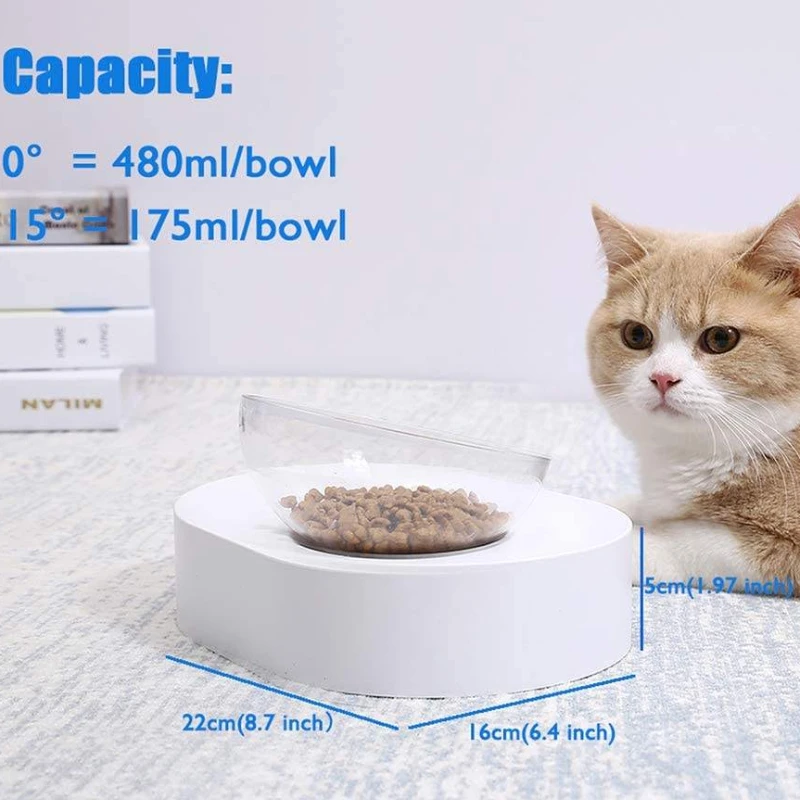 Stainless Steel Cat Bowl Water Dispenser 15 Degree Adjustable Dog Double Bowls Feeding Food Feeding Pet Products Supplies