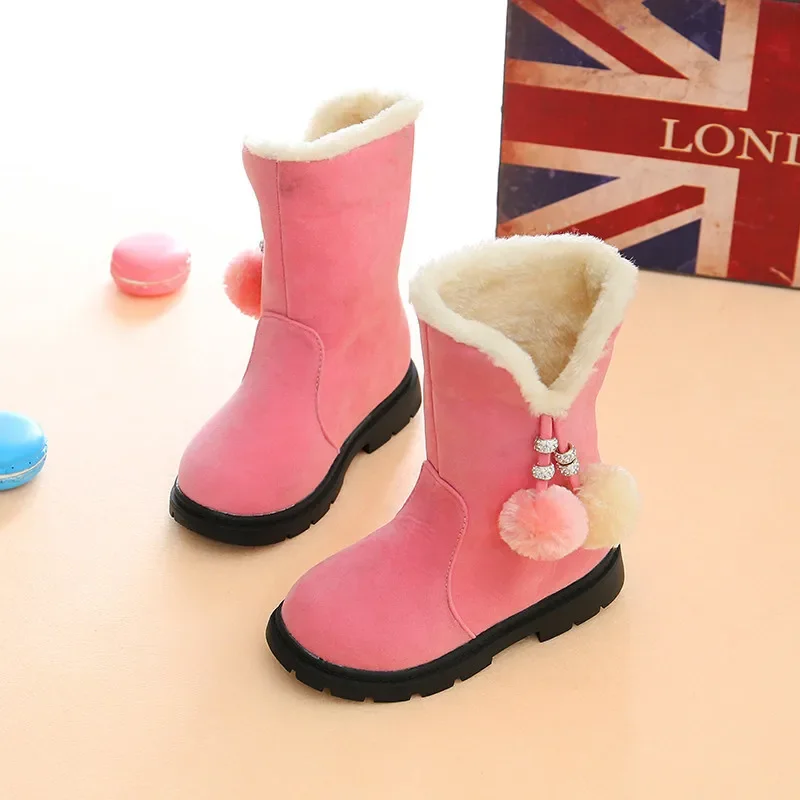 New Fashion Girls' Boots Warm Comfort Anti Slipwinter Boots for Child Thick Velvet for Kids Shoes Versatile Trendy Girls' Shoes