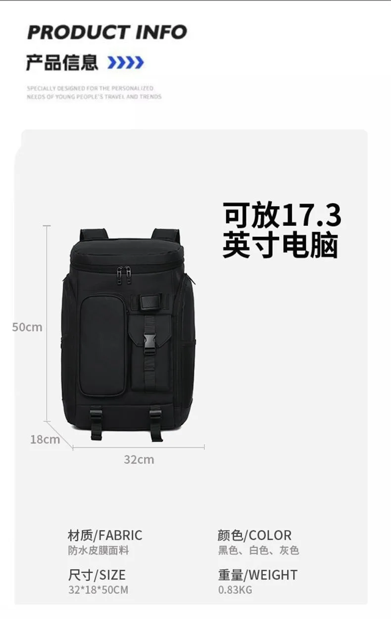 Large Capacity Unisex Waterproof Laptop Backpack Business Travel Commuter Sports Daypack School Bag