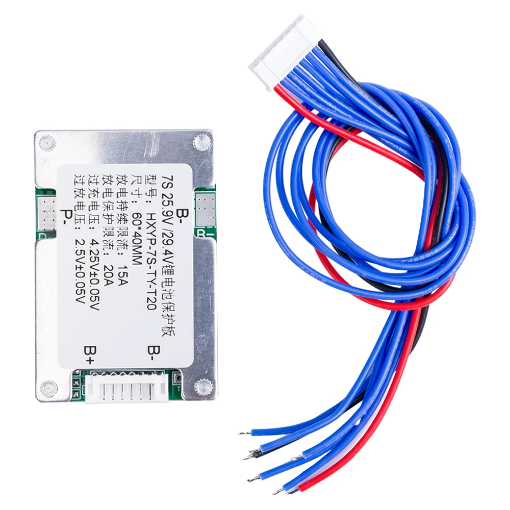電動自転車用リチウムイオンバッテリー,グリッド管理プレート,放電,一般的なポート,パッシブバランス,60x40x7.5mm, 25.9v,29.4v,15a,bms 7s