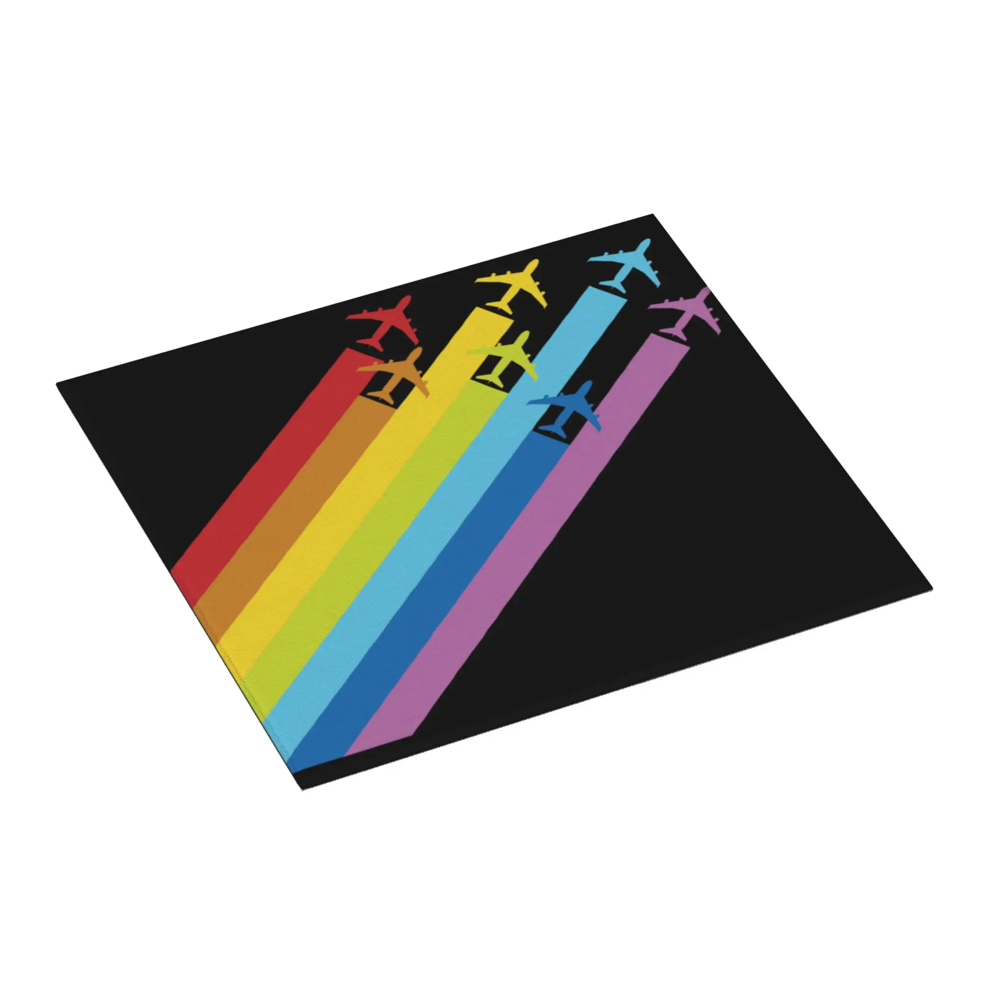 Rainbow Airplanes Chemtrails Absorbent Barware Tableware Oil Proof Reusable Aviation Fighter Pilot Drying Mat For Kitchen