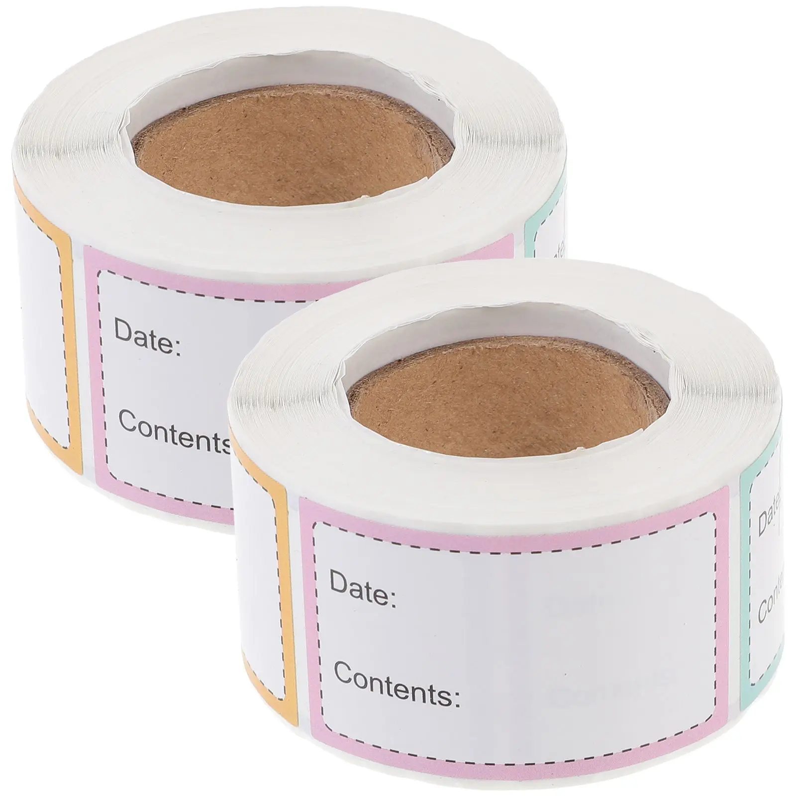 

2 Rolls Adhesive Removable File Identification Stickers Office Label Tapes Food Container Labels Freezer Refrigerator Date