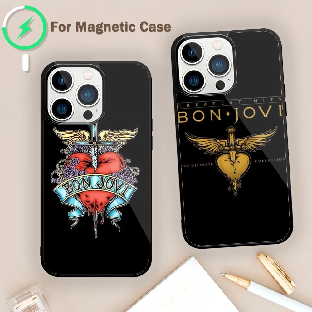 B-Bon J-Jovi Band Phone Case For Magnetic Attraction iPhone 11 12 13 14 15 Mini Pro XS Max X S Plus XR Shell