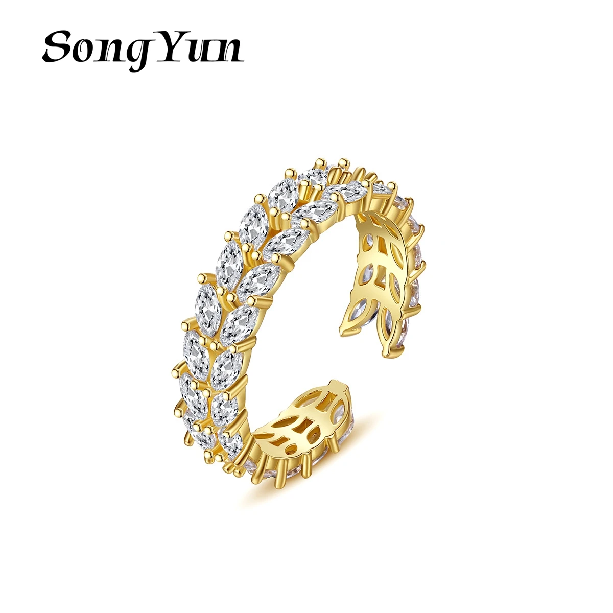 

SongYun Jewelry Manufacturer MHT Wheat Ring Female Copper Inlay Zircons European And American Small Jewelry