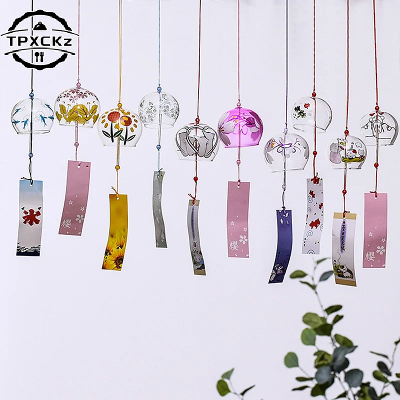 1pc Wind Bell Japan Wind Chimes Handmade Glass Furin Home Office Decors Glass Painted Wind Chime For Home Decoration Pendant
