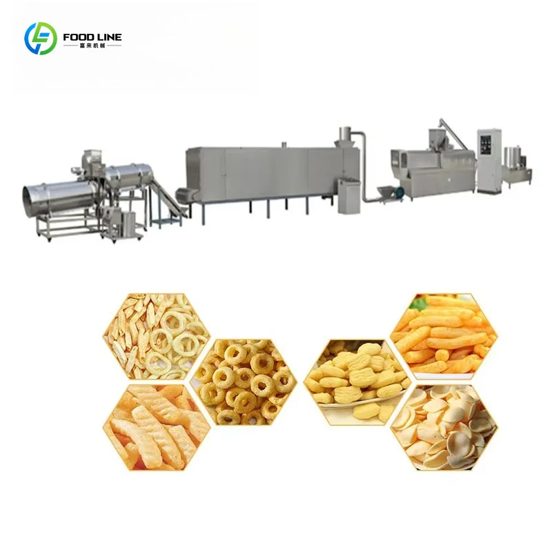 Customized Stainless Steel Twin Screw Extruder 150kg/h Puffed Corn & Cheese Snack Production Line