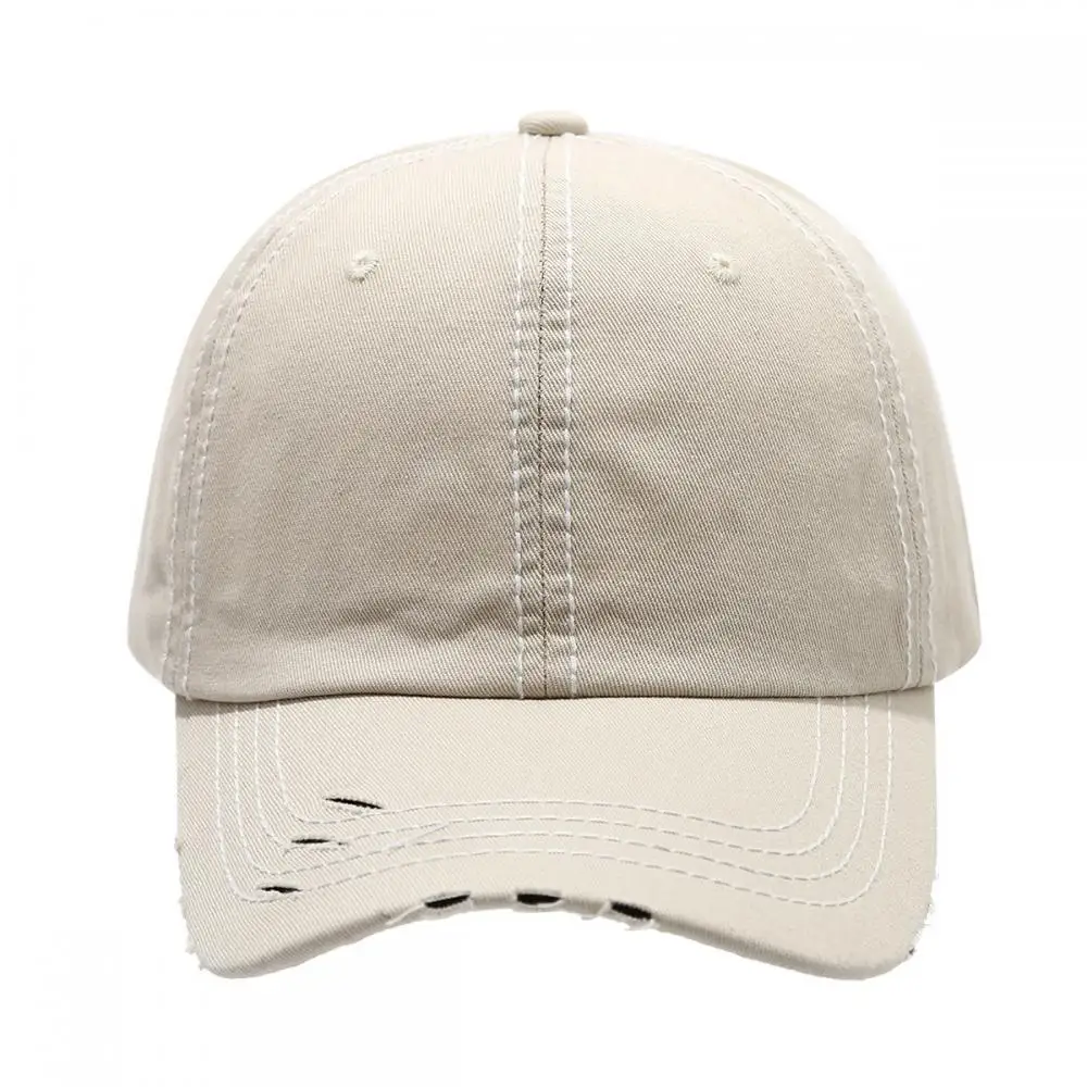 Customized Printed Logo Break Hole Washed Baseball Cap Retro Men And Women Outdoor Sun Shading And Sun Protection Duckbill Hat