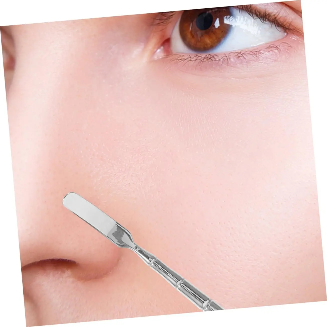 Strumento per la rimozione di punti neri in acciaio inossidabile Raschietto per punti neri per naso Bastoncini per rimozione testa nera a doppia testa Strumento portatile per la cura della pelle