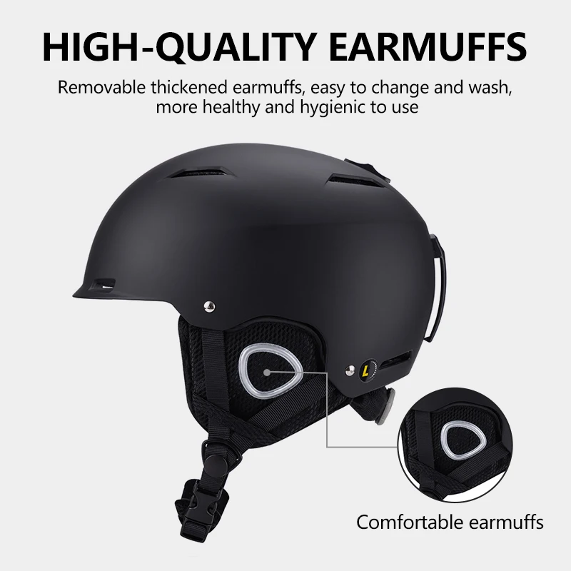 หมวกกันน็อคสกีออลอินวันน้ำหนักเบาแบบใหม่ของ Eastinear ป้องกันแรงกระแทก สำหรับผู้ใหญ่และเด็ก หมวกนิรภัยสำหรับเล่นสโนว์บอร์ด