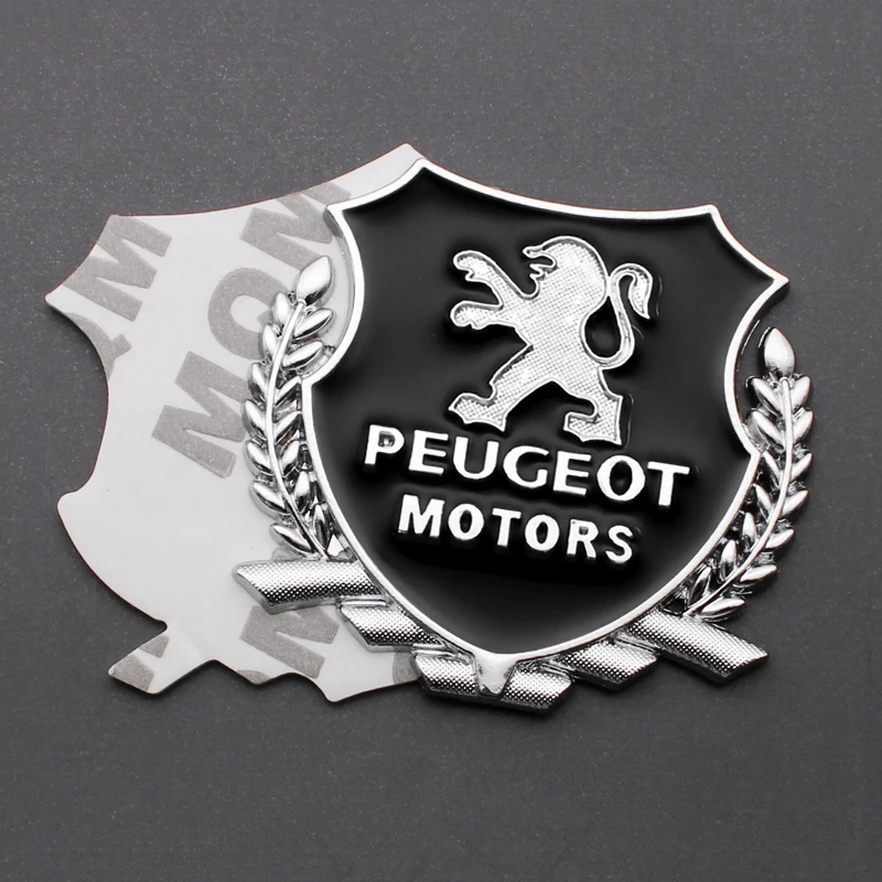 2pc 3D Metal Car Emblems Badge Stickers Decoration Decal for Peugeot 3008 208 407 406 4008 206 5008 308 307 301 Auto Accessories