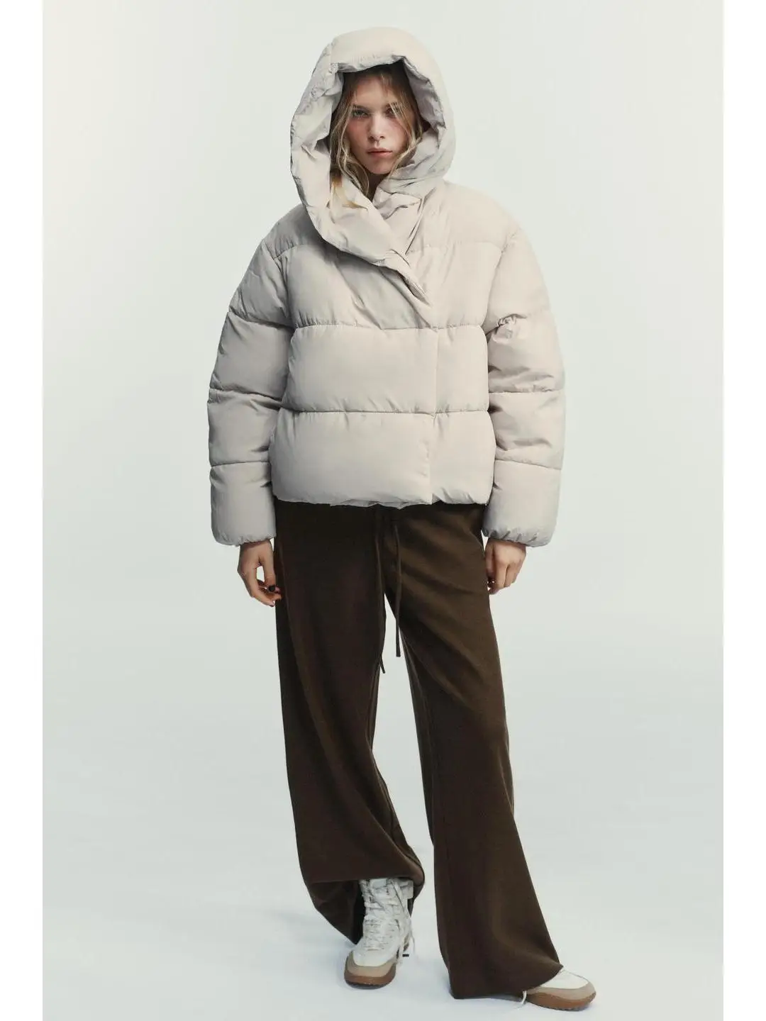 معطف Thiened كاجوال بياقة واقفة وغطاء للرأس من القطن الدافئ معطف ort Sle لموسم الخريف والشتاء ملابس خارجية للسيدات #1