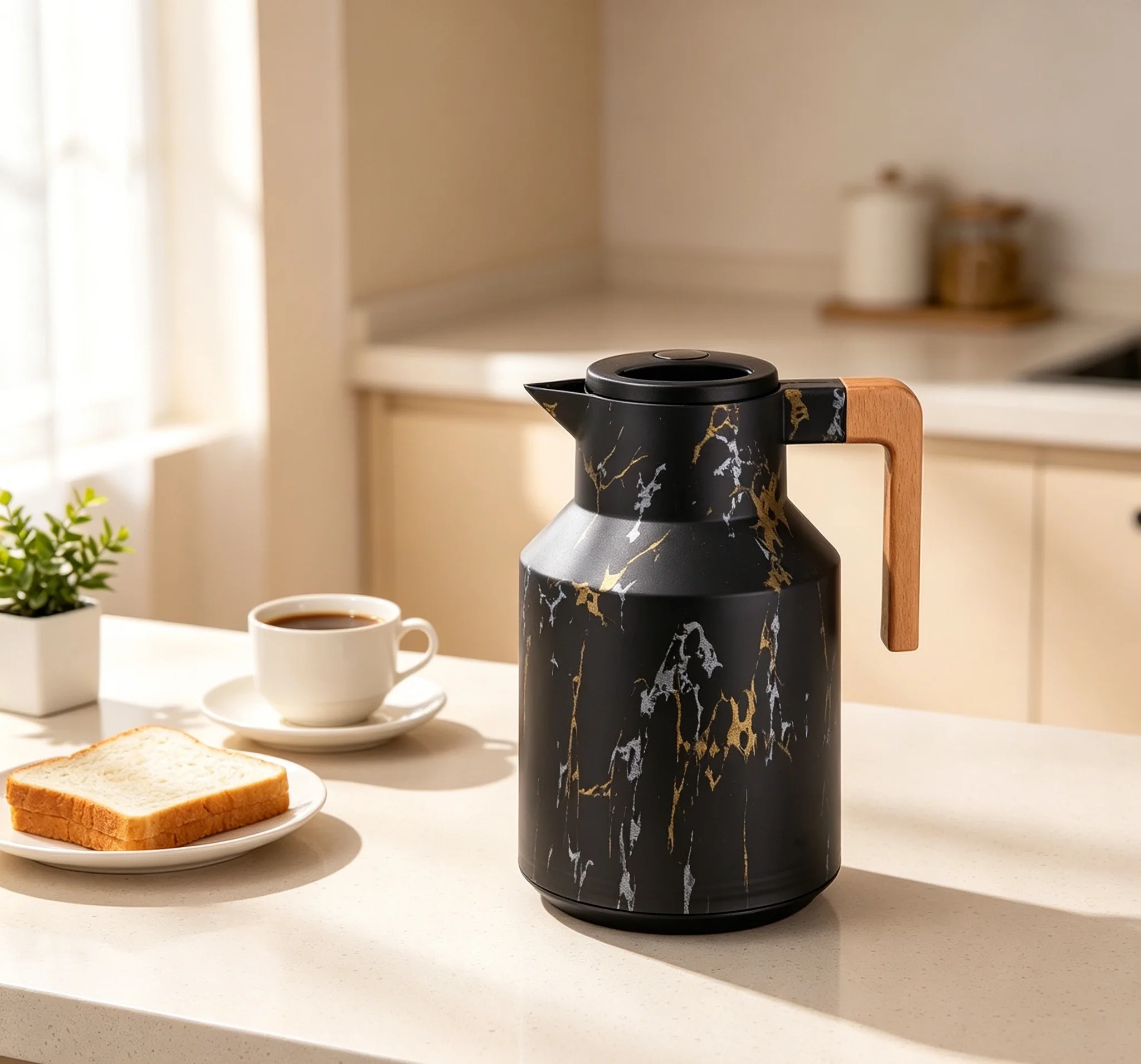 

New Insulated Water Pitcher | Large Capacity Thermal Carafe 1L, Multi-use for Home, Restaurants & Hotels, Ideal for Hot Water &