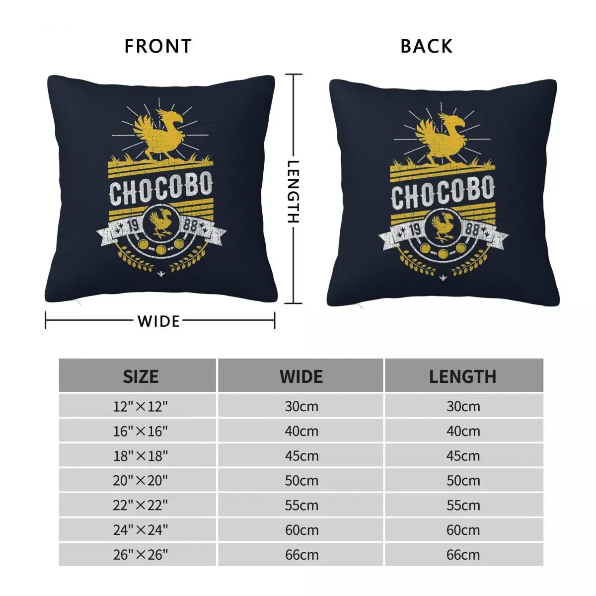 Final Fantasy Chocobo Square Pillowcase Polyester Linen Velvet Creative Zip Decorative Pillow Case Home Cushion Case