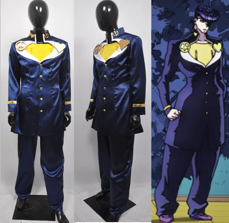 ジョジョアニメ奇妙な冒険東方仗助コスプレ衣装ブルースーツ制服
