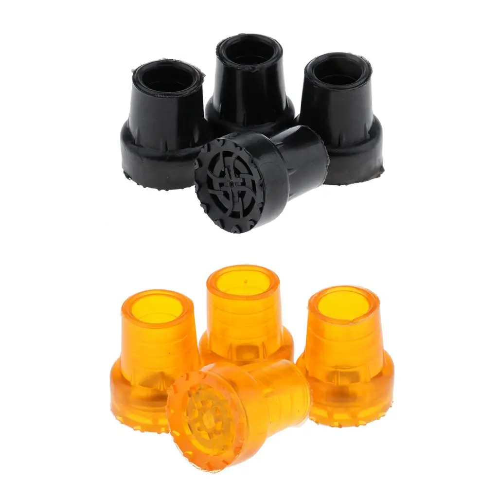 Trekking Poles Tips 19mm Rubber End Crutch Ferrules Shock Absorbing Base Set for Walkers and Sticks