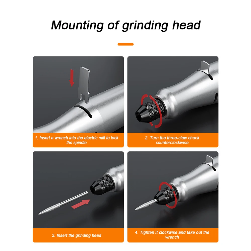 20V Compact Grinder 3.2mm Chuck Electric Polishing Machine Grinding Machine Electric Engraving Tool Speed Adjusatble Grinder