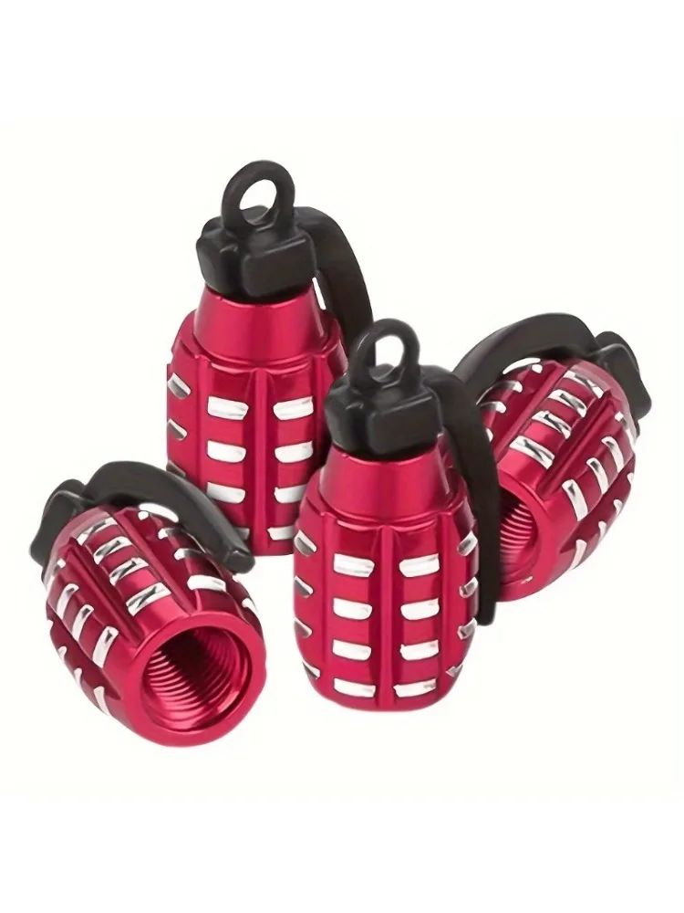AliExpress NONE 8pcs Grenade Alloy Tire Valve Caps - Add Style To Your Car, Truck, Or Bike Wheels!