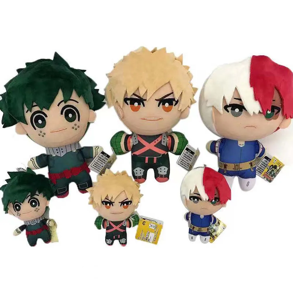 20cm New My Hero Academia Plush Toys Stuffed Anime Midoriya Izuku Bakugou Katsuki Todoroki Shoto Dolls Soft Pillow Kids Gift Toy