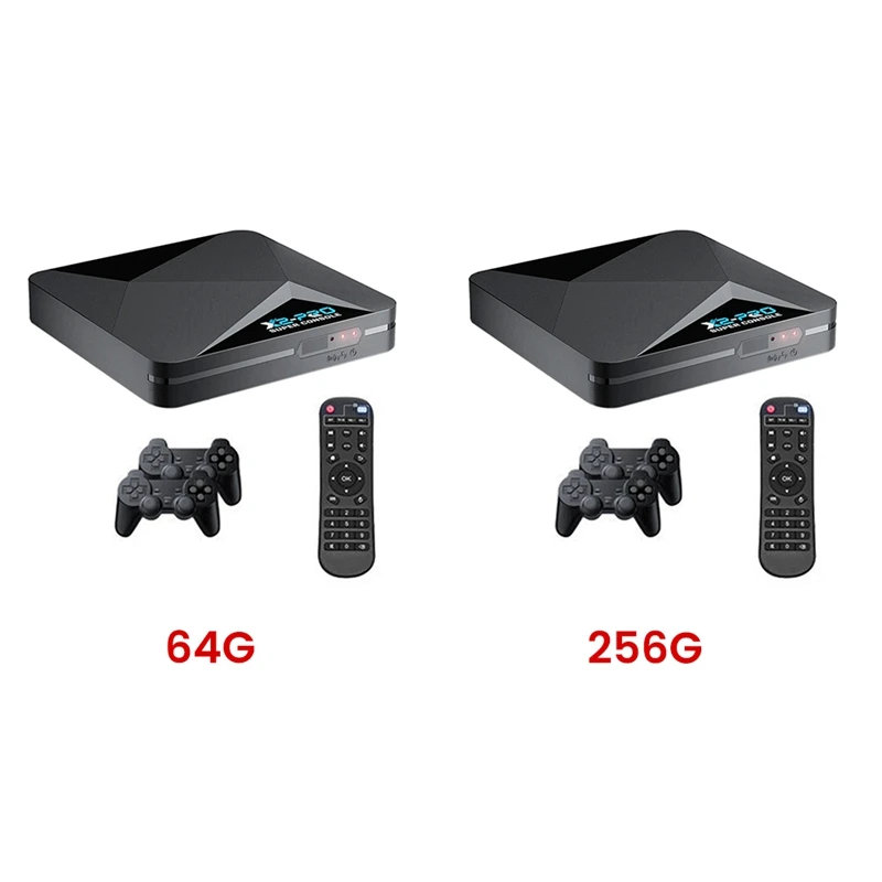 Super console x2 pro retro console de jogo inteligente caixa tv 4k hd clássico console de videogame caixa de jogo plugue da ue