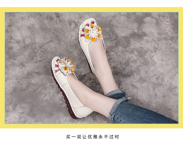 Neue handgefertigte Ballerinas mit Blumenmuster im Vintage-Stil, Damenschuhe aus echtem Leder, Mokassins, Slip-On-Loafer für Damen, weiche Luxus-Flats – Detail 27