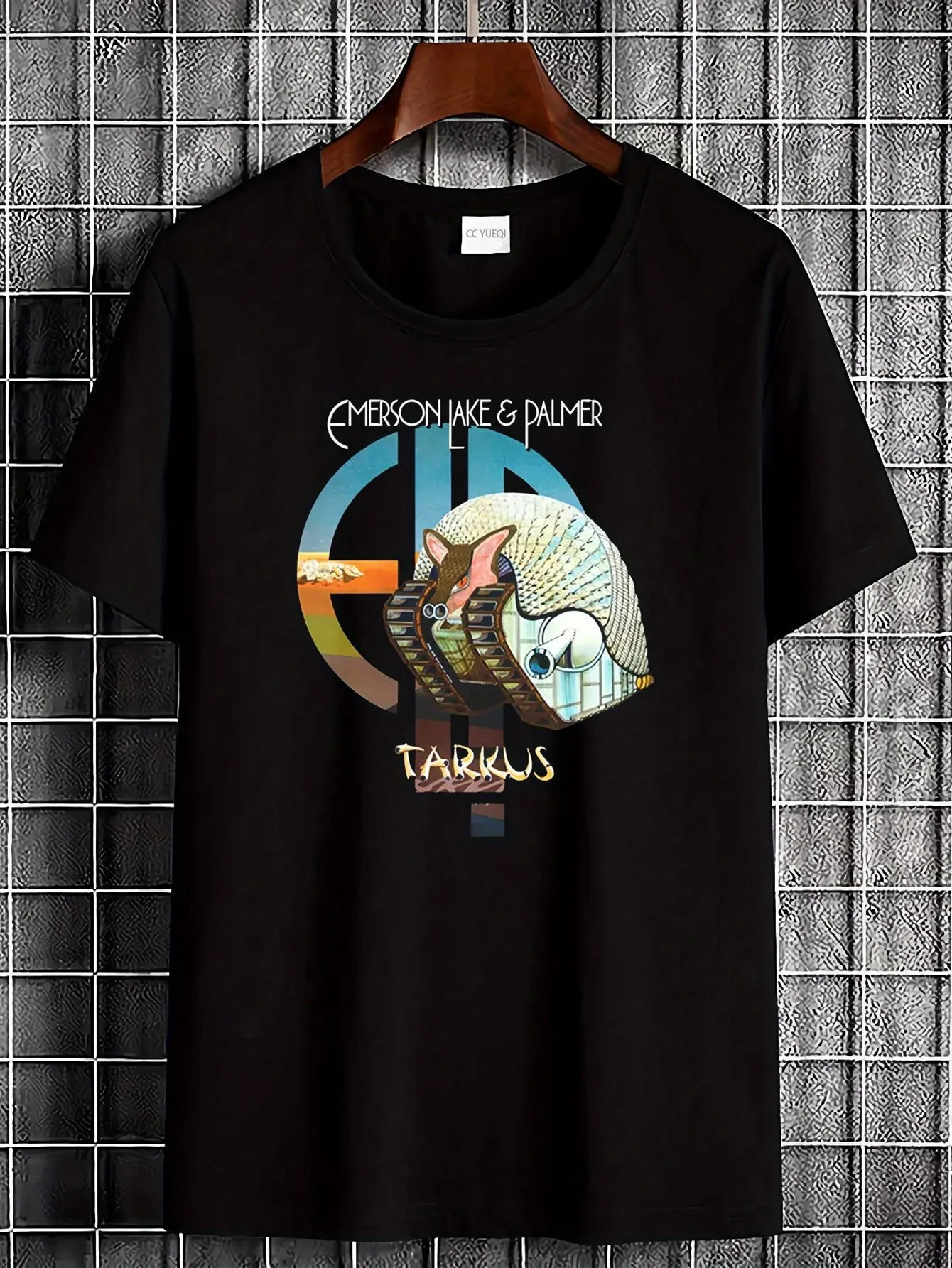 

Emerson Lake & Palmer Tarkus Album Cover Retro Music T-Shirt 100% Cotton O-Neck Short Sleeve Summer Casual Mens T-shirt