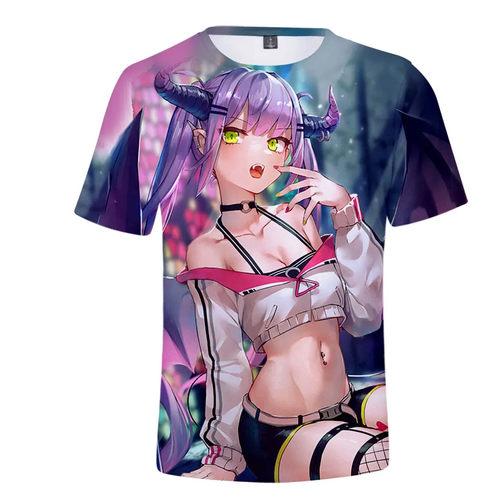 HOLOLIVE VTuber Tokoyami Towa T-shirt 2023 New Summer Crewneck Short Sleeve Streetwear Men Women\'s Tshirt Harajuku 3D Clothes