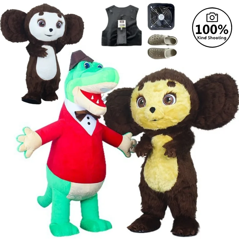 

2m Cheburashka Inflated Costume Russia 200cm Lovely Inflatable costume Cheburashka Mascot Walking Cosplay Big Ears Monkey suits