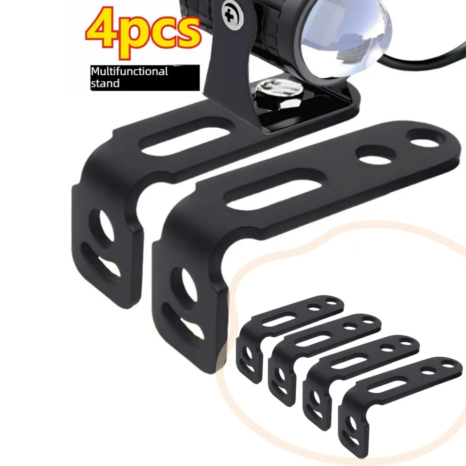 4/8pcs Motorcycle Spotlight Mount Universal Adjustable Bracket Scooter E-Bike Fender LED Fog Light Holder Metal Moto Additions