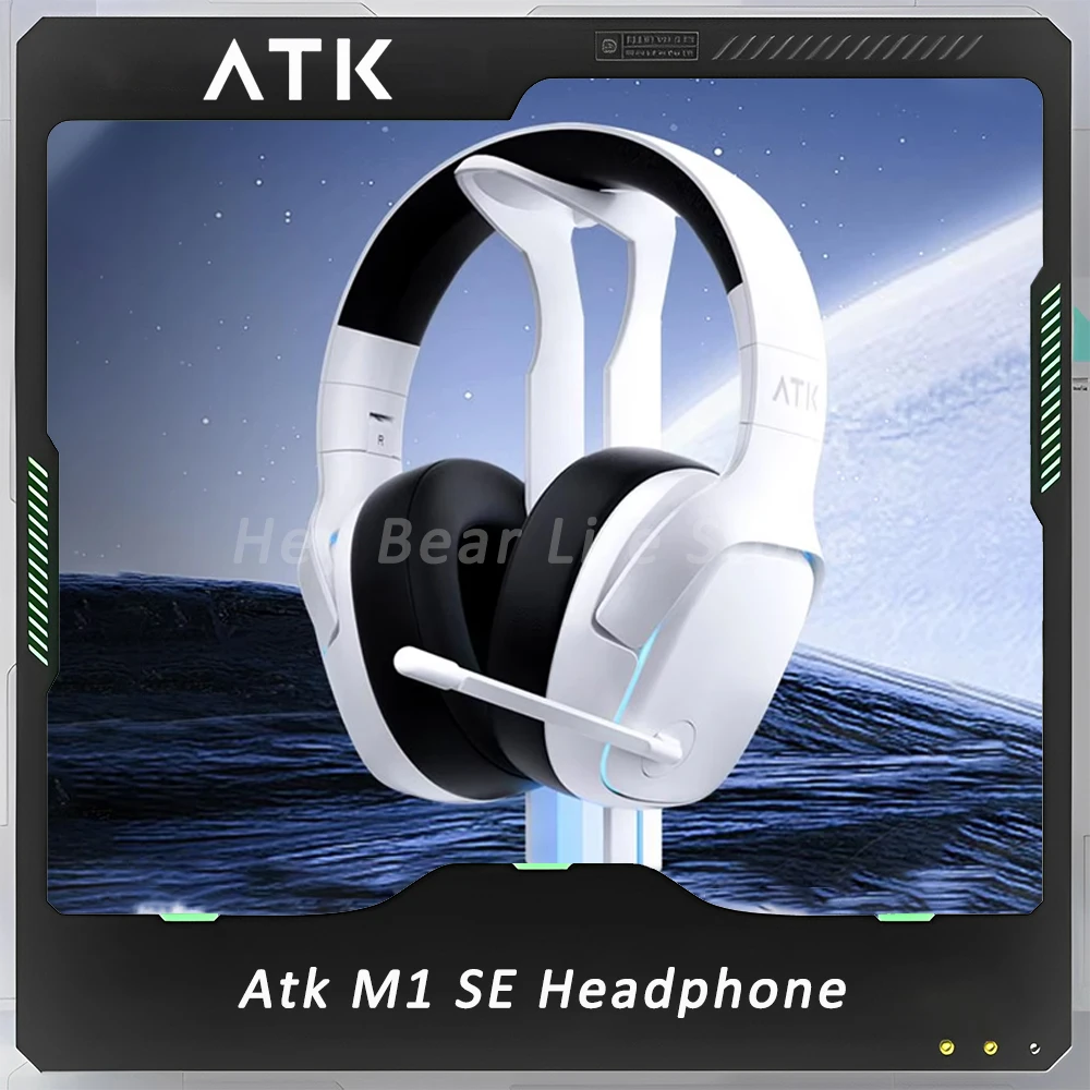 Atk M1 SE Headphone Mercury I Noise Reduction Wireless Bluetooth Csgo Gaming Headset 1200mah Head-Mounted Gamer Earphones Custom