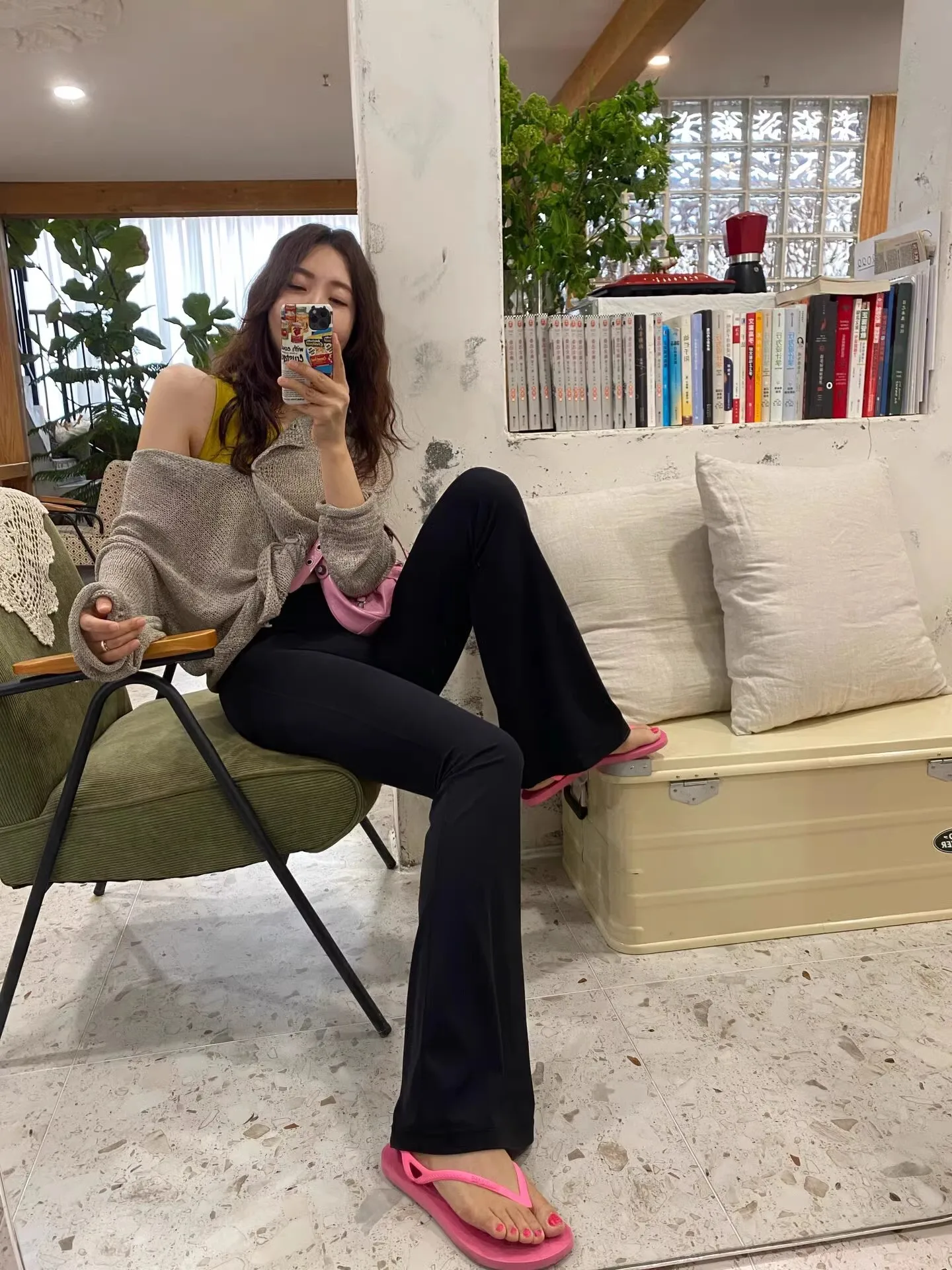 LULU FLORA Autumn and winter warm yoga, sports and leisure, skin-friendly, versatile, high-waisted, casual, lined, flared pants