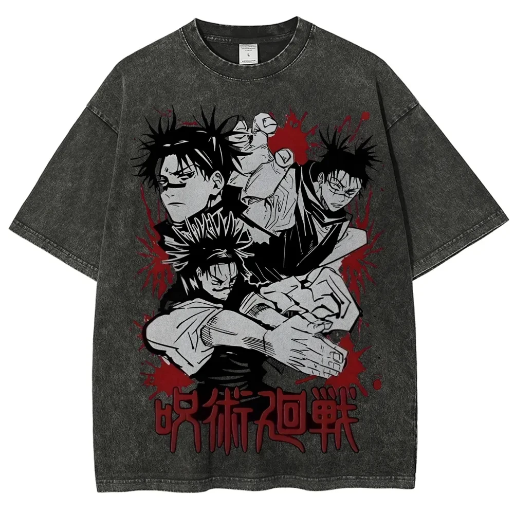 

Choso Jujutsu Kaisen T-shirt Blood Manipulation Tee Vintage Washed Oversized Retro Anime Harajuku Men Streetwear Graphic Clothes