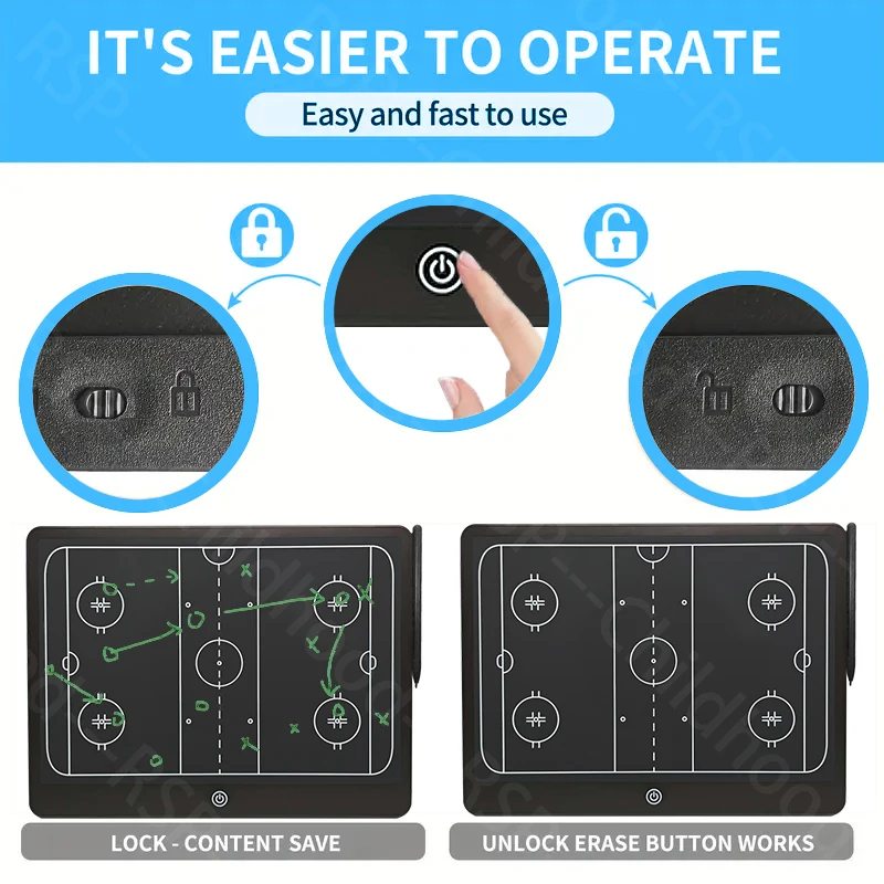 لوحة تحديد استراتيجية لهوكي الجليد الإلكترونية بشاشة LCD مقاس 16 بوصة، شاشة عرض تعليمية لعبة الهوكي للتدريب الرياضي #4