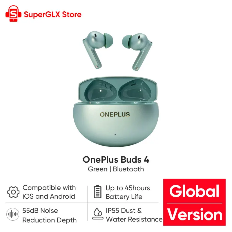 Global Version OnePlus Buds 4 True Wireless AI Call Noise Cancelling Earphones 55dB Long Range IP55 Waterproof Portable Earbuds image 3
