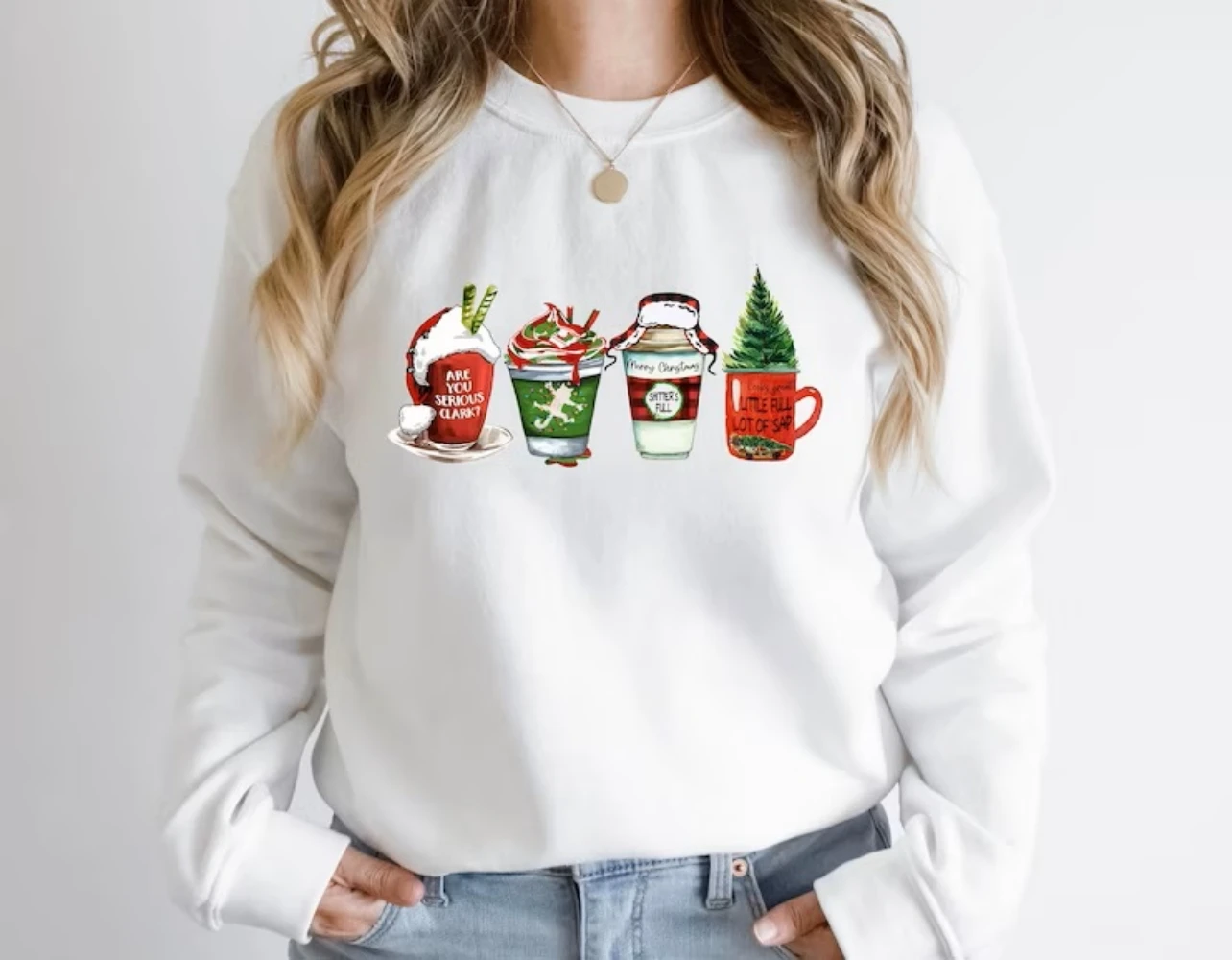 Griswold Family Christmas Vacation Coffee Sweatshirt Retro Funny Cute Trendy Crewneck Winter Clothes Women