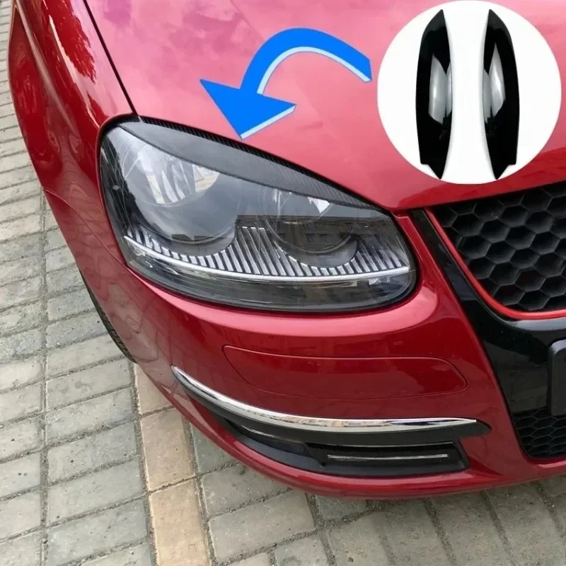 

For VW GOLF 5 MK5 GTI R 2005 2006 2007 Car Headlights Eyebrow Eyelids Cover Carbon Fiber Sticker Decorative Accessories
