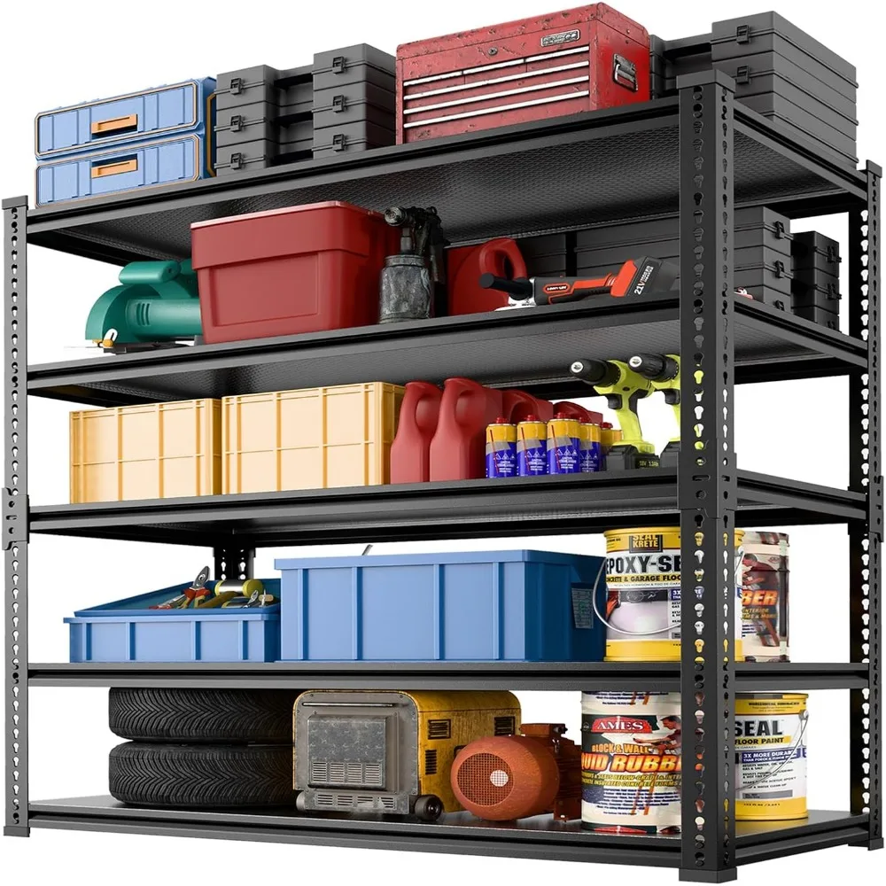 

Heavy Duty Garage Shelving 3000lbs Capacity ,Industrial Aluminum Shelves, Boltless Assembly, Adjustable Storage Rack