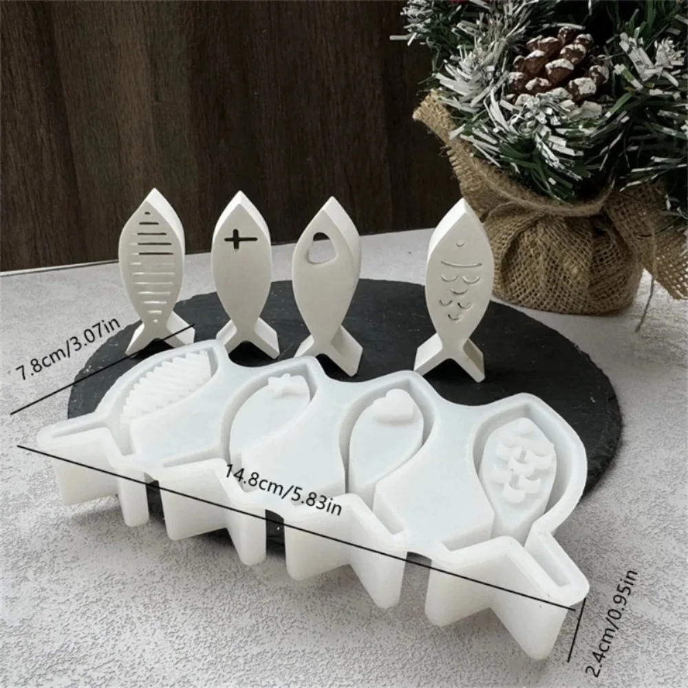 Jesus Fish Silicone Mold for Balloon Light Ornament Reusable Candle Holder Non-Sticky Home Decor Mould with Drip Design view 5