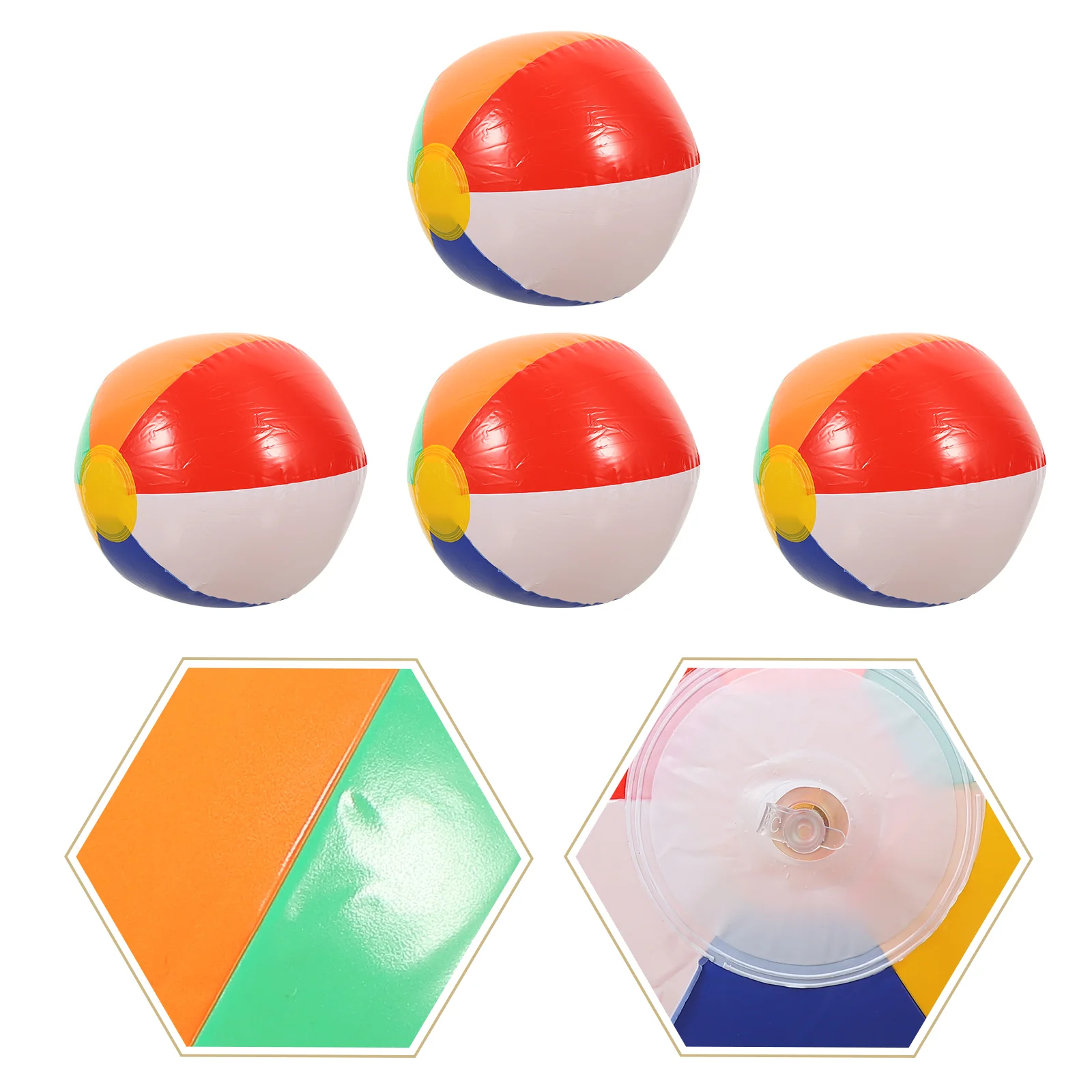 

4 Pcs Beach Toys Ball Colored Inflatable Balls Outdoor Water Play Kids Swimming Pool Colorful PVC Bulk Child