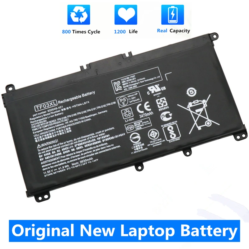 CSMHY New TF03XL Battery For HP 14-bp080nd 14-bf 15-CC TPN-Q188 Q189 Q190 Q191 Q192 Q201 HSTNN-LB7X HSTNN-LB7J 920070-855 11.55V