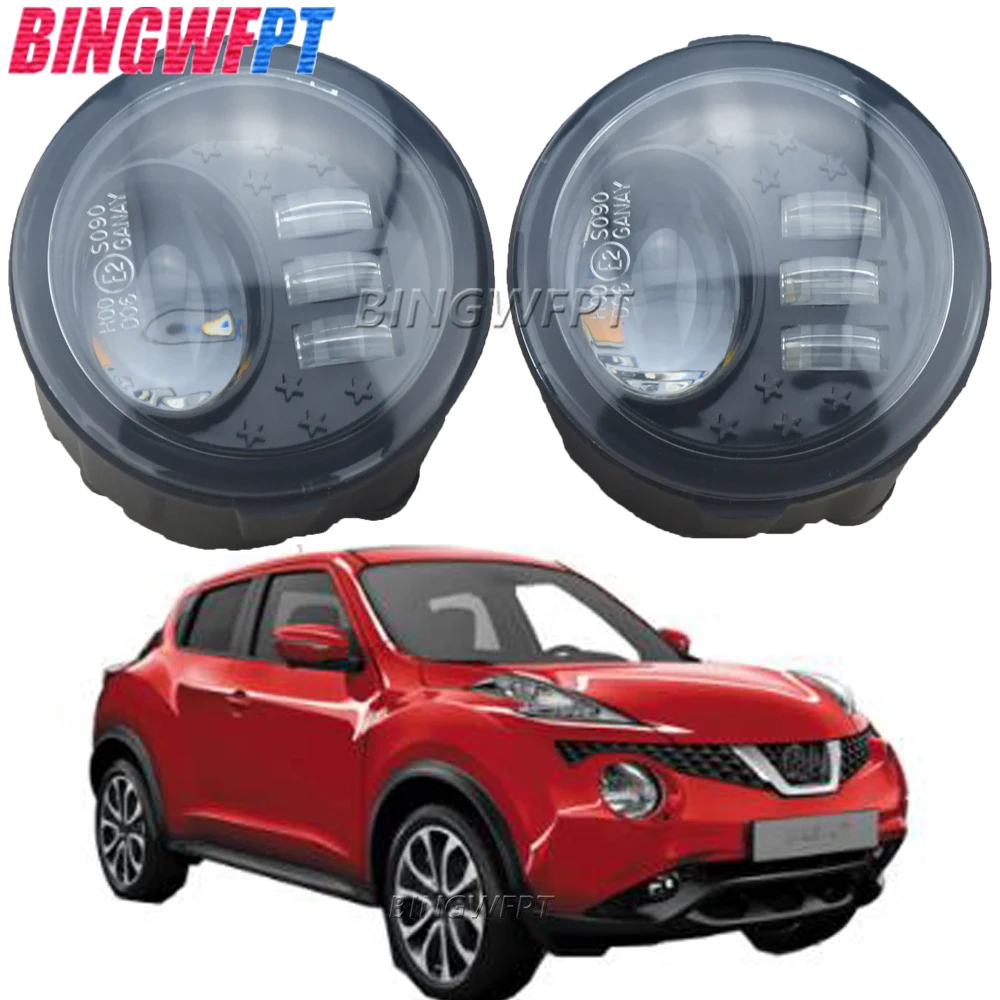 

For Nissan Juke (F15) 2010-2014 Fog Light Assembly Car H11 Front Bumper Double LED FogLamp DRL 12V Fog Daytime Running Lamps